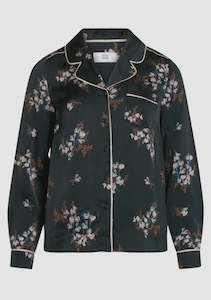 Noa Noa: Noa Noa Viscose Sateen Shirt in Black Print