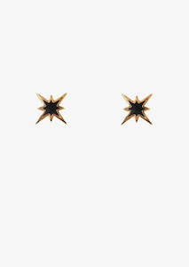 Antler: Antler Gold Star Earrings in Black