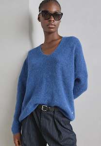 Jumpers: Thora V Neck Knit Jumper Set Sail