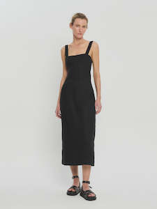 Kivari: Azarea Tie Back Midi Dress Black