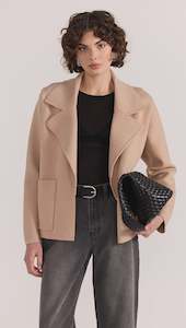 Coats Jackets: Aiden Crop Coatigan Camel