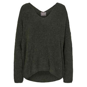 Thora V Neck Knit Jumper Grape Leaf