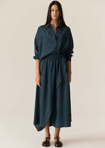 Blouses Shirts: Adel Shirt Green Ink Stripe