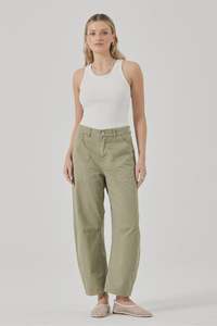 Bottoms: Gigi Barrel Drill Summer Olive