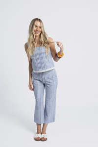 Bottoms: Eve Stripe Pant Blue White