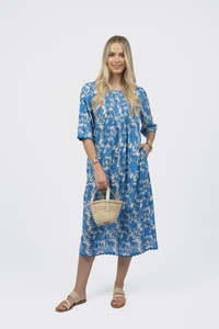 Fleur Ziggy Dress Blue/Stone