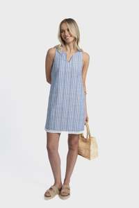 Dresses: Ellie Stripe Dress Blue/White