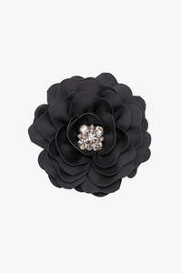 Antler Black Flower Brooch Clip