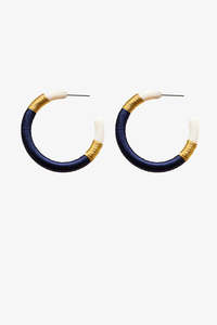 Scarves: Antler Sia Hoop Earrings Navy