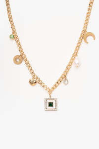 Heart and Pearl Charm Necklace