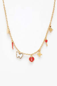 Antler Chilli and Locket Charm Necklace