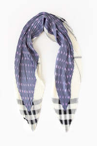 Pleated Scarf Lilac Spot & Black Check