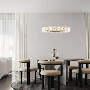 Pendant Light: Coral Ring Pendant (20) - Frosted Glass