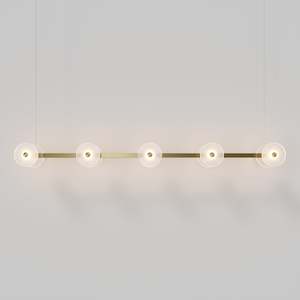 Pendant Light: Coral Linear Bar Pendant - Frosted Glass