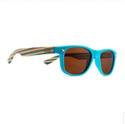 Wholesale Kids Sunglasses: (b2b) LITTLE SHELLY KIDS Polarised Sunnies l Striped Arms l Age 7-10- wholesale- RRP $39.99