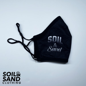 Products: Face Mask – Black & White Soil and Sand