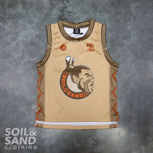 Products: Kids Kaitiaki Singlet – Tan Soil and Sand