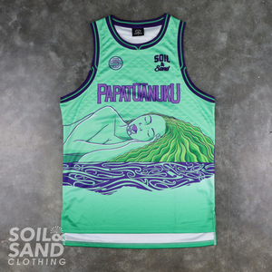 Products: Papatūānuku Singlet – Seafoam Soil and Sand