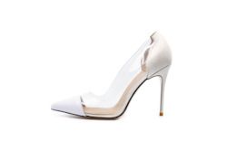 Heels: Lizzy Leather Heels White