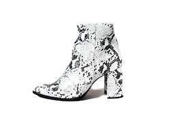 Boots: Viper White Ankle Boot