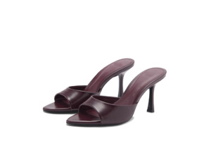 Wine Leather Mule Heel - Milan