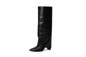 Favourites: Black Fold-Over LEATHER Boots - Ray