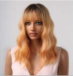 Products: Pale orange with dark roots Sole Wig Works