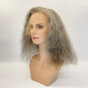HD lace handmade virgin grey hair Sole Wig Works