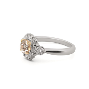 Products: Art Deco Diamond & Emerald Ring in Platinum - Solitaire De Parnell