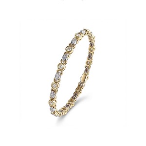 Products: Two-Tone Diamond Tennis Bracelet in 18K Gold - Solitaire De Parnell