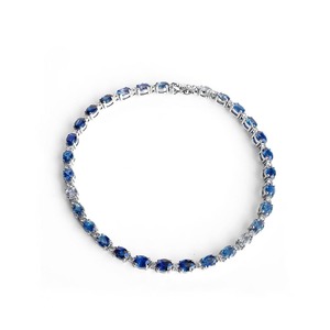 Products: Sapphire & Diamond Tennis Bracelet in 18K Gold - Solitaire De Parnell