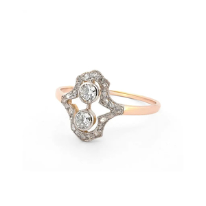 Products: Art Deco Diamond Ring in 18K Gold - Solitaire De Parnell