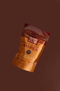 Dark Chocolate Swirls Caramel 58%, 8 x 150g