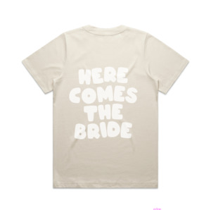 Products: Here Comes The Bride Tee | White on Ecru