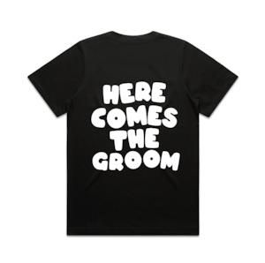 Products: Here Comes The Groom Tee | White on Black