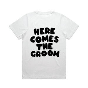 Products: Here Comes The Groom Tee | Black on White