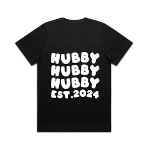 Products: Hubby Tee | White on Black