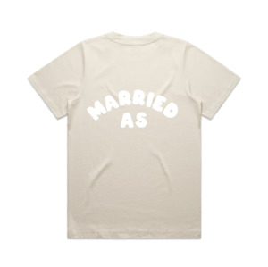Products: Married As Tee | White on Ecru