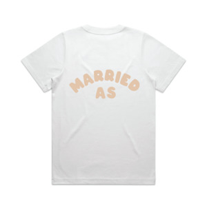 Married As Tee | Beige on White