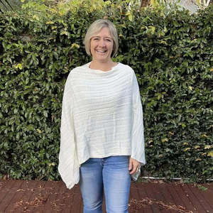 Cotton Road: Winter Poncho - Cream