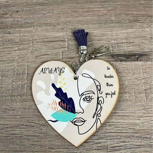 Key Rings And Tags: Key Tag - Wooden Heart Always