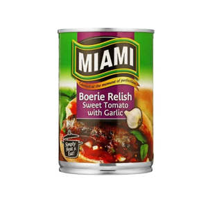 Canned Prepared Foods: Miami Boerie Relish - Sweet Tomato WITH Garlic - 450g