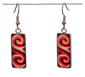 Red Kowhaiwhai Earrings SomethingKiwi