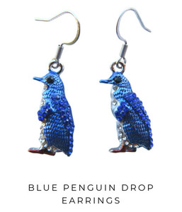 Blue Penguin Earrings SomethingKiwi