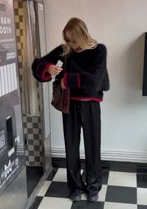 Products: a staple knit - black/red (made to order)
