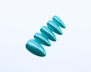 Chroming Christmas Press On Gel Nails: Blueberry Cheesecake Glaze