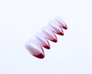 Chroming Christmas Press On Gel Nails: Candy Cane Rush Glaze