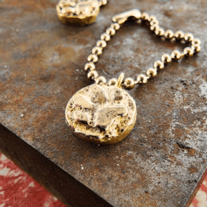 All Jewellery: Sandcast Pet Paw GOLD Necklace