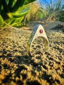 My Mountain Sandcast Ring Silver