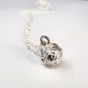 Sandcast Mini Moon Necklace Silver